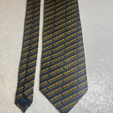 Mens Neck Tie Pfizer VIAGRA Logo All Over Print Navy Yellow