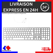 Clavier français AZERTY filaire pour Apple Mac – blanc et argenté