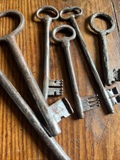 Lot of Antique 18th & 19th Eme Antique Keys Wrought Iron Door Cfefs