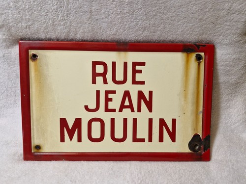 Plaque rue émaillée jean - ,