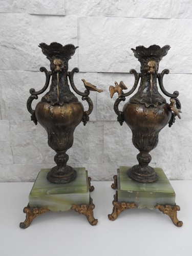 Pair antique onyx - pair, pendulum