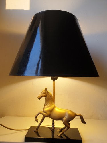 Lampe table cheval bronze - lampe,
