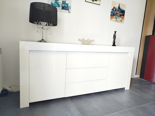 Buffet bas blanc - , brillant
