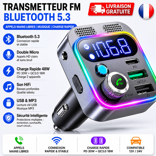 Transmetteur bluetooth 3 - transmetteur, 5.3
