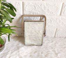 Vintage Belgique Verre Miroir Métal Base Socle Décoratifs Vanity Collection V350