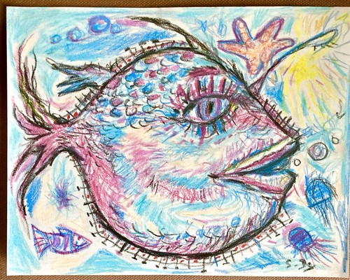 Dessin poisson étrange abysse - dessin,
