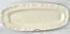 Plat de service à poisson en faïence Sarreguemines blanc crème, 59 cm
