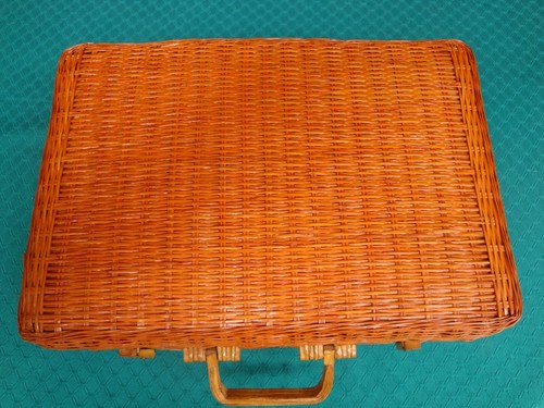 Valise rotin marron clair - valise,