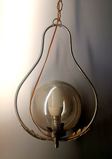 Lustre en métal argenté avec