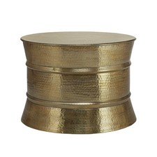 Table basse de salon café martelée en aluminium Ø 62 x 33 cm doré WOMO-DESIGN®