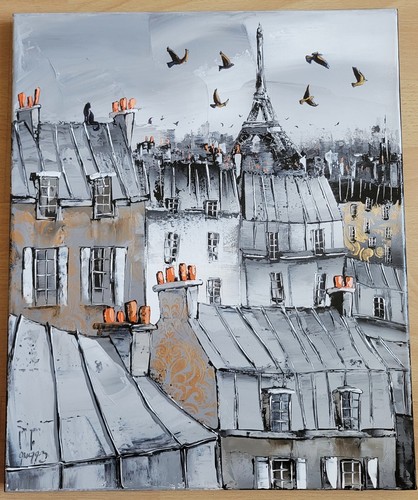 Huile sur toile jean - huile,