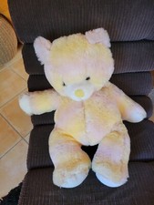 GRAND OURS NOUNOURS JAUNE ET ROSE PELUCHE CHAMBRE ENFANT TOYLAND VINTAGE  💗