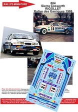 DECALS 1/18 REF 0884 SIERRA COSWORTH RIGOLLET RALLYE DES GARRIGUES 1988 RALLY
