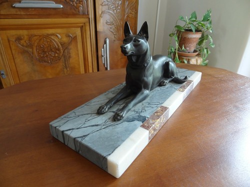 Jolie statue chien - statue, en