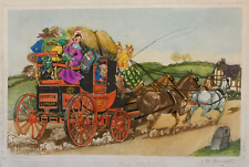 W. Honeywell (XX) English Taxi Horse Carriage in the Taste of Cecil Aldin