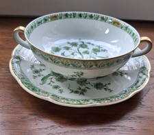Rare Tasse à bouillon /sous Tasse En  Porcelaine  Haviland Limoges Arbre De Vie