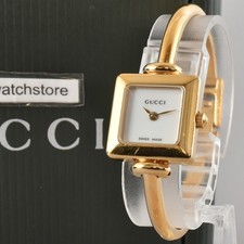 BOX *N MINT* GUCCI 1900L 19mm White Dial Bangle Quartz Women's Watch From JAPAN