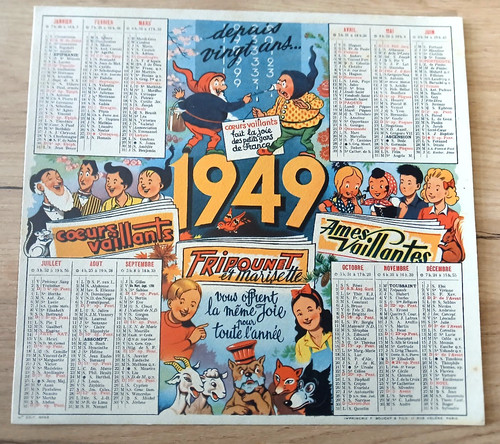 Calendrier vaillants 1949 - calendrier,
