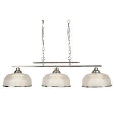 Suspension Lampe De Billard B: 99 Cm En Argent Clair 3-Flamme E27