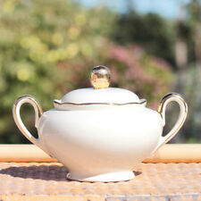 Villeroy & Boch Mettlach Rhône Earthenware Cream and Gold Sugar Bowl