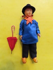 Vintage Poupée régionale auvergnat rhodoid jouet 60's Petit Colin France