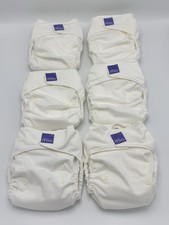 New Bambino Mio Classic Reusable Cloth Diapers  Adjustable Size White Pack of 6