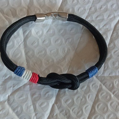 Bracelet corde noir - , nœud