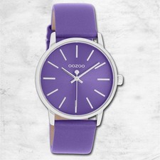 Oozoo Montre Bracelet pour Femmes Analogue en Cuir Mauve UOC11463
