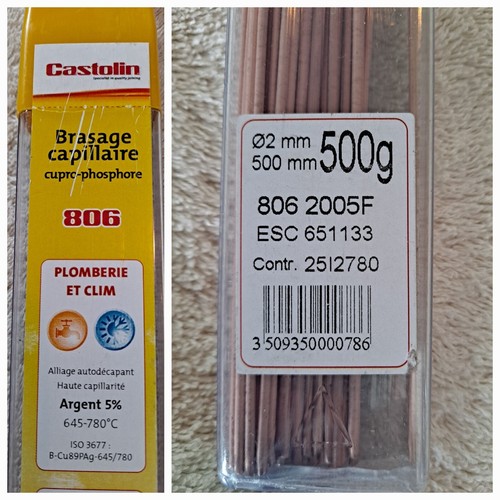 500 baguettes brasure - gr.,