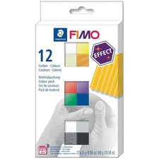 [8013 C12-1] FIMO Kit de 12 Pâte à modeler EFFECT 25g Assortis