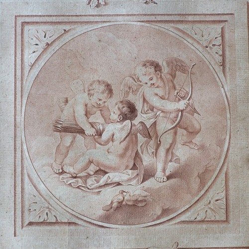 Gravure sanguine putti - sanguine,