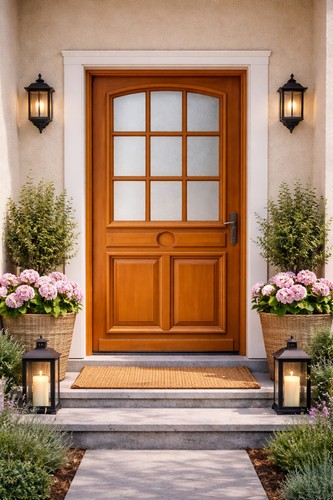 Porte entrée bois - porte, d'entrée
