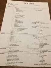 Honda TRX70 H TE10 Fiche