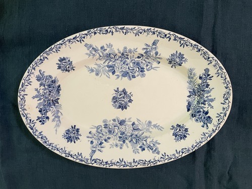 Ancien plat ovale terre fer - plat,