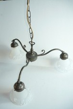Liberty chandelier in brown brass 3 lights with glass new