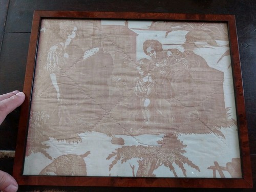 Tissu ancien toile jouy - tissu,