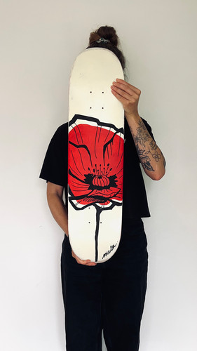 Planche skate recyclée - planche, peinte