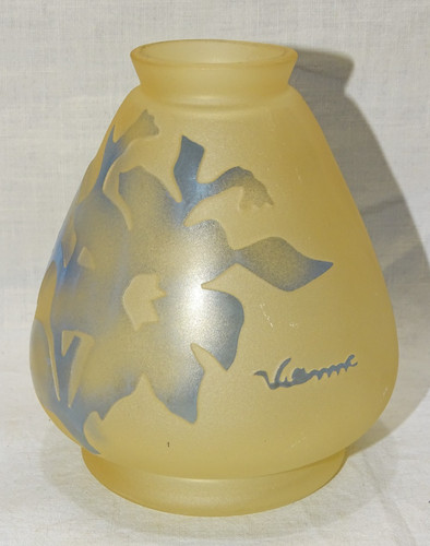 Vase pate verre - à, décor