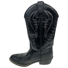 TRIVETTE 2526921 Express Rider Men’s 8.5 Western Cowboy Boots Black Leather