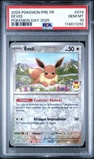 2025 Pokemon FRENCH Pokemon Day 2025 Eevee-Eevee Holo Reverse 074/131 PSA 10 GEM