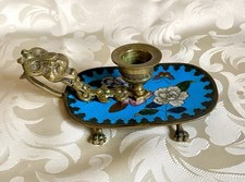 Ancien Bougeoir En Émaux