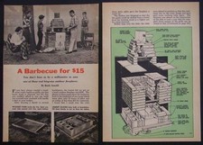 Brick Barbecue FIREPLACE BBQ GRILL 1957 How-To Build PLANS
