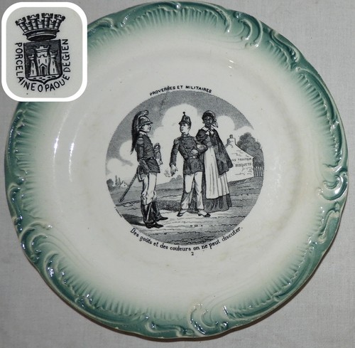 Gien xixème assiette parlante - gien,