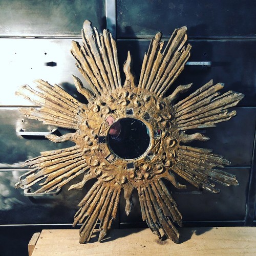 Grand miroir soleil - miroir, plomb