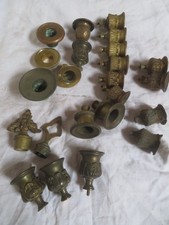 bon lot 23 x bobèche ancien chandelier bougeoir lustre laiton bronze régule