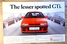 MITSUBISHI COLT GTi 16v 1980s FRAMEABLE COLLECTIBLE ORIGINAL CLASSIC CAR ADVERT