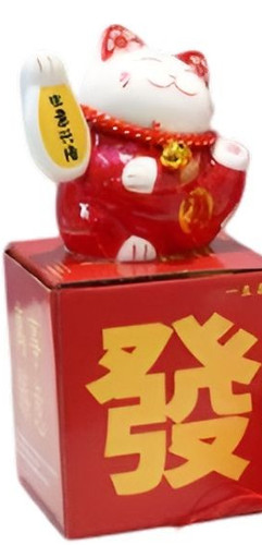 Maneki neko rouge porcelaine - neko,