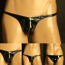 Hommes Look Trempé Slips Pour Boxer Slip Short Amovible Pochette PU Cuir Sexy