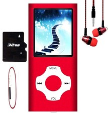 Hotechs Lecteur MP3/MP4 avec carte mémoire de 32 Go, design fin, écran LCD nu...