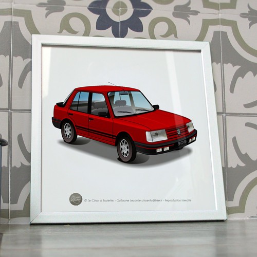 Poster peugeot 309 - 309, rouge